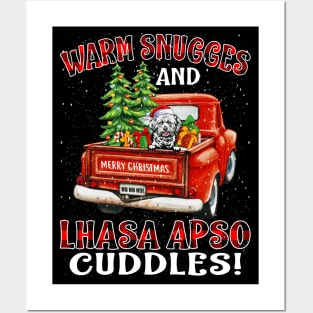 Warm Snuggles And Lhasa Apso Cuddles Truck Tree Christmas Gift Posters and Art